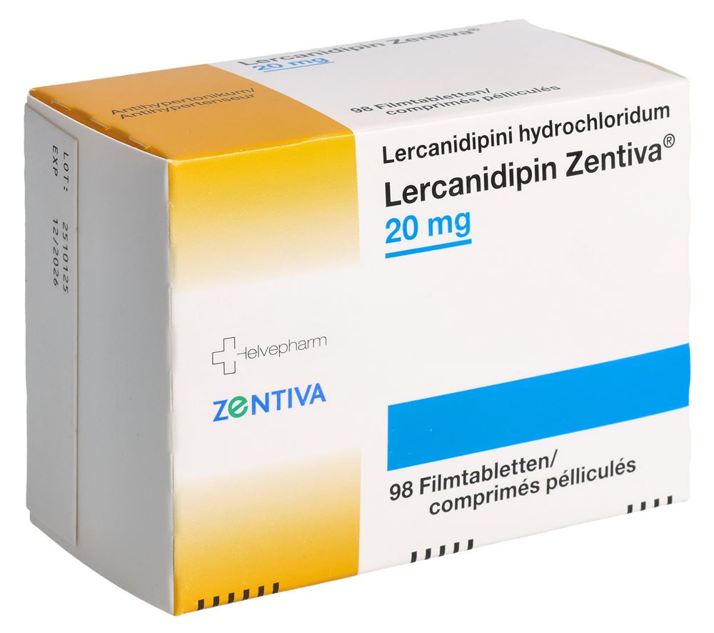 Lercanidipin Zentiva 20 mg, Filmtabletten