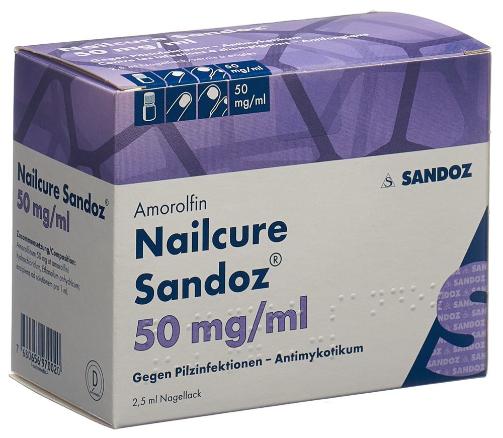 NAILCURE Sandoz vernis ongles 50 mg/ml 2.5 ml
