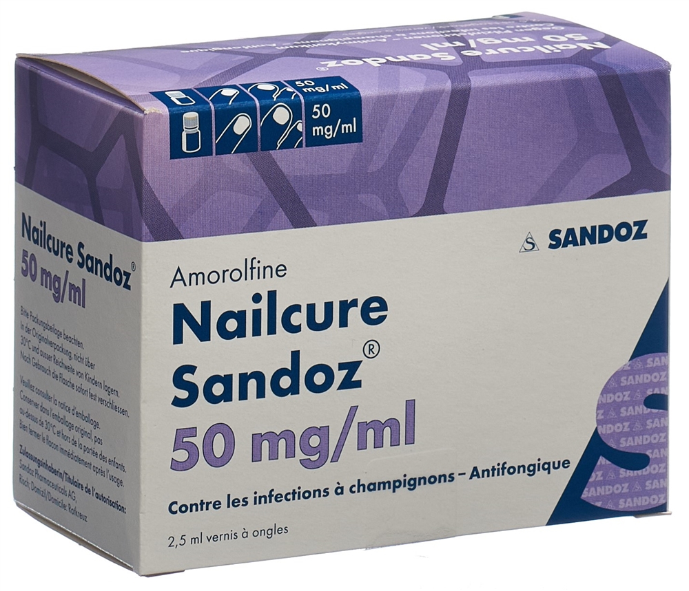 NAILCURE Sandoz vernis ongles 50 mg/ml 2.5 ml