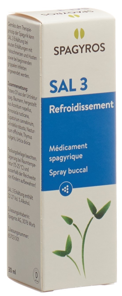 SPAGYROS SAL 3 refroidissements spr buc 30 ml