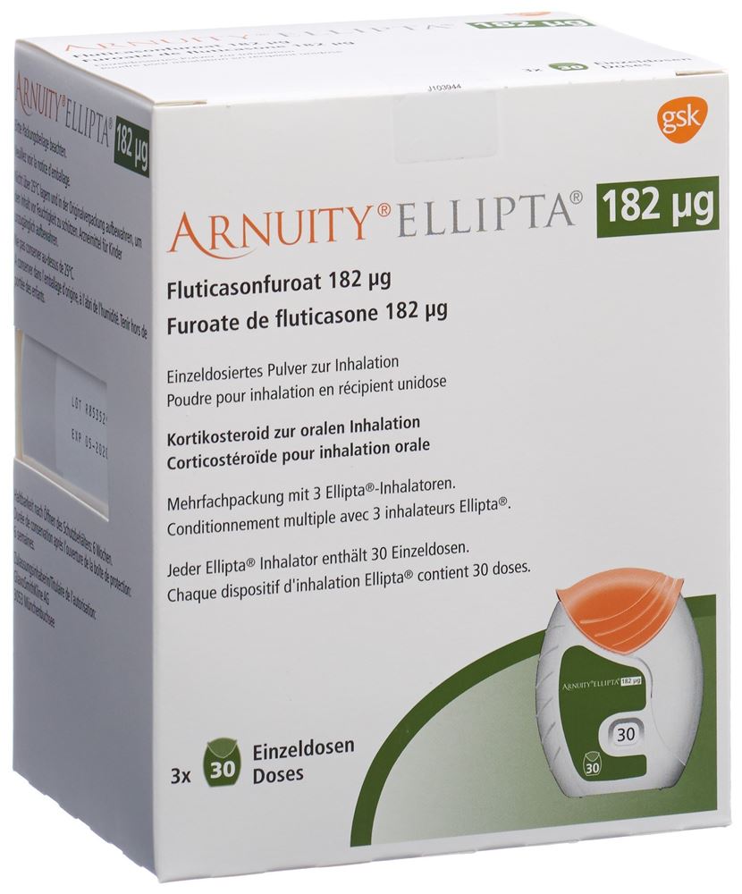 Arnuity Ellipta 182 mcg, Einzeldosiertes Pulver zur Inhalation