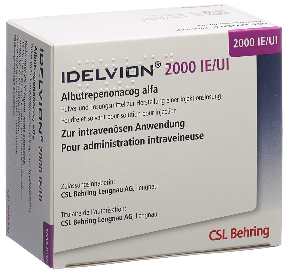 IDELVION 2000 UI pdr et solv p sol inj