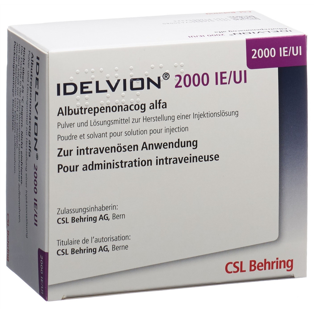 IDELVION 2000 UI pdr et solv p sol inj
