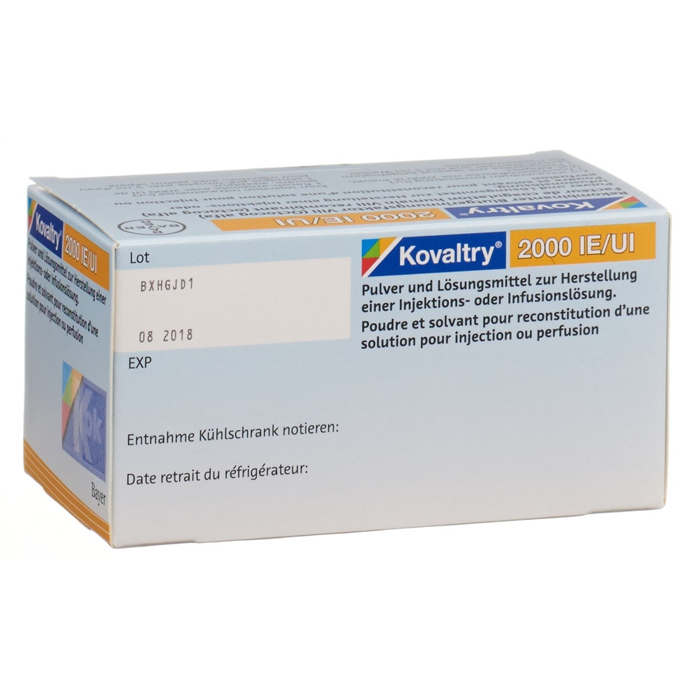 Kovaltry 2000 I.E., Pulver und Lösungsmittel zur Herstellung einer Injektions- oder Infusionslösung