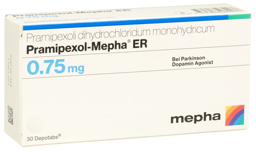 PRAMIPEXOL Mepha ER depotabs 0.75 mg 30 pce