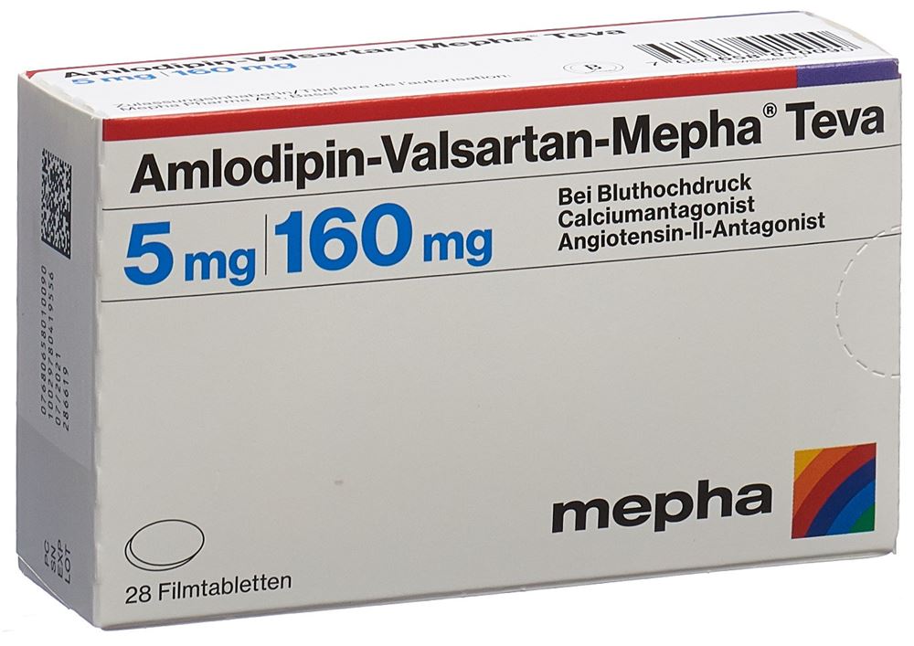 Amlodipin-Valsartan-Mepha Teva 5/160 mg, Filmtabletten