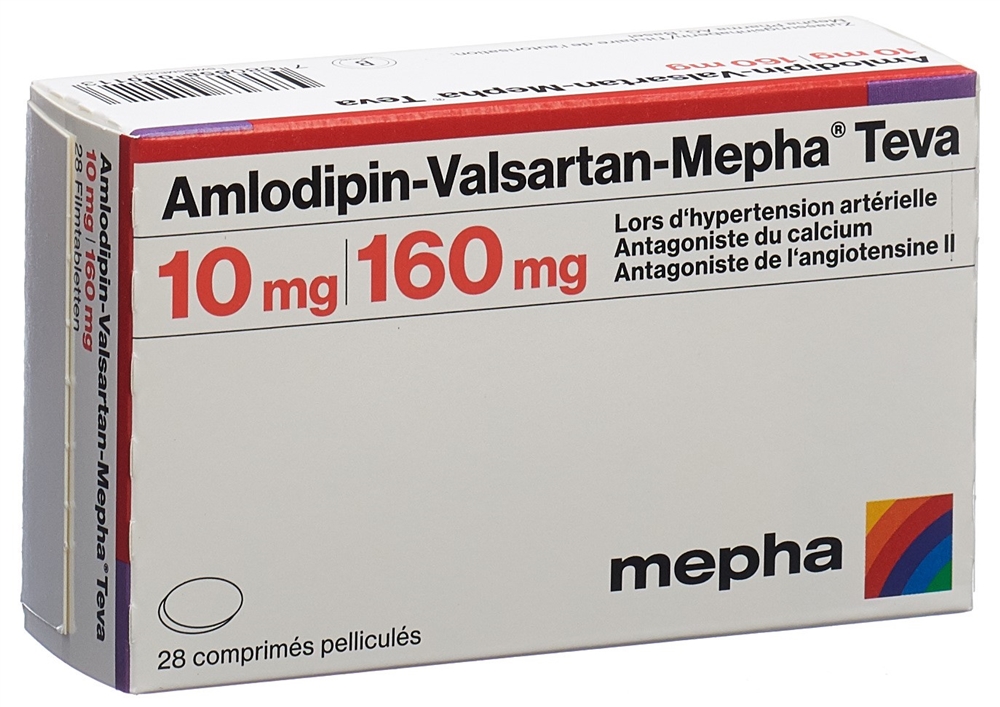 Amlodipin-Valsartan-Mepha Teva 10/160 mg, Filmtabletten