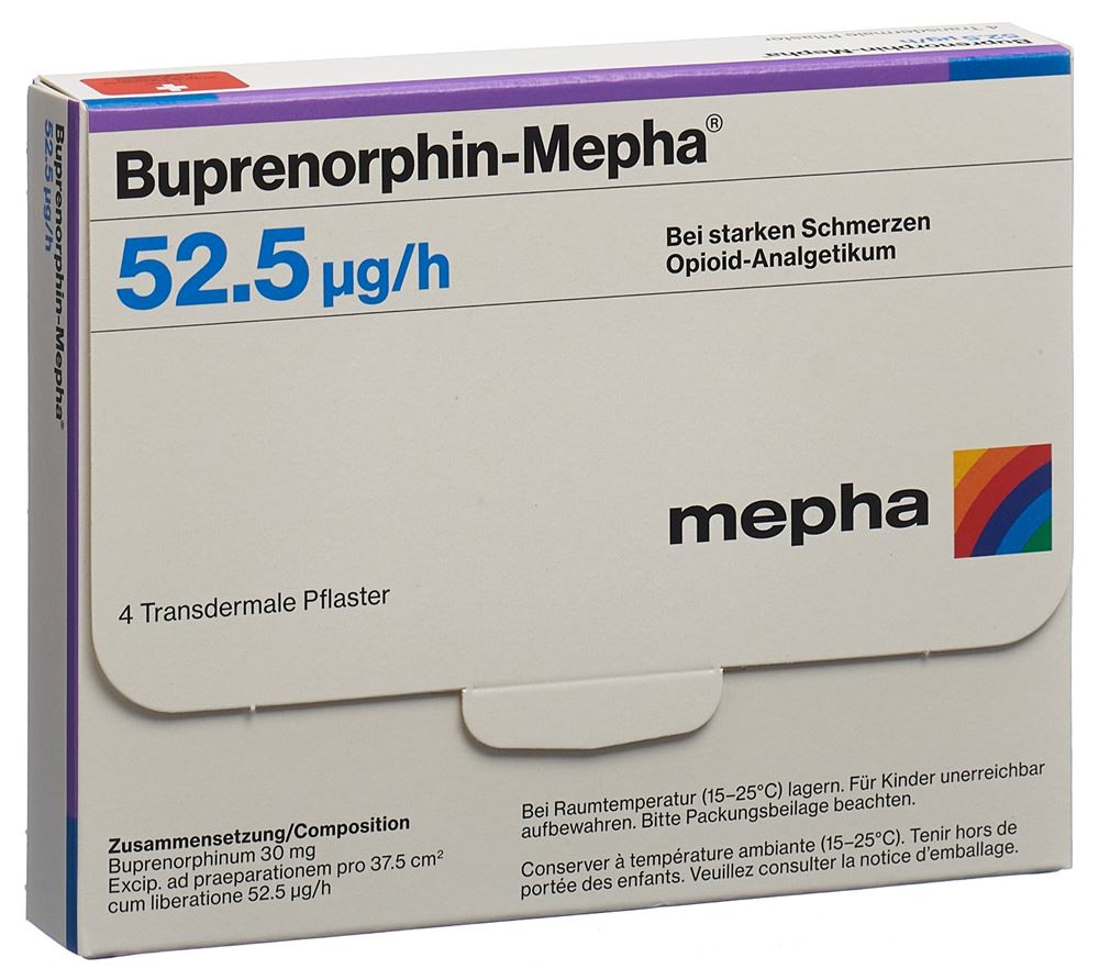 Buprenorphin-Mepha 52.5 ug/h, Transdermale Pflaster