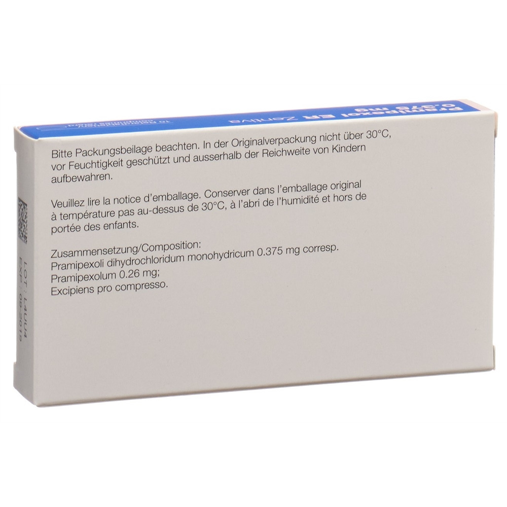 PRAMIPEXOLE ER Sandoz cpr ret 0.375 mg 10 pce