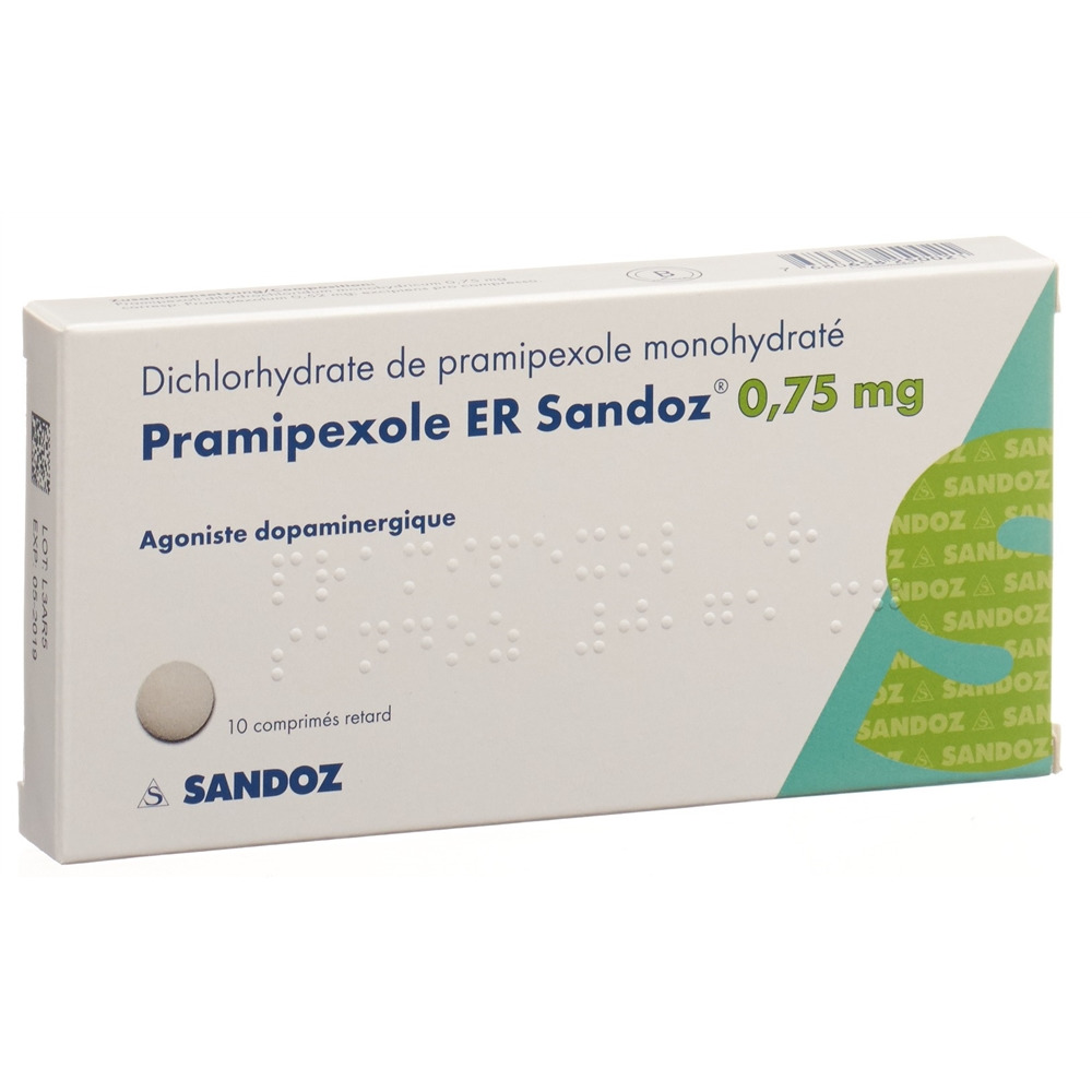 PRAMIPEXOLE ER Sandoz cpr ret 0.75 mg 10 pce