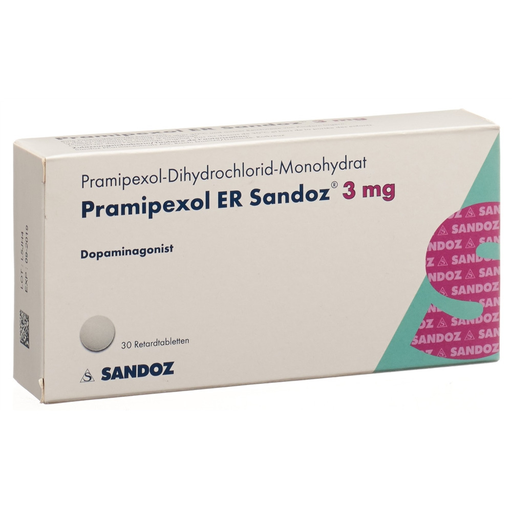 PRAMIPEXOLE ER Sandoz cpr ret 3 mg 30 pce