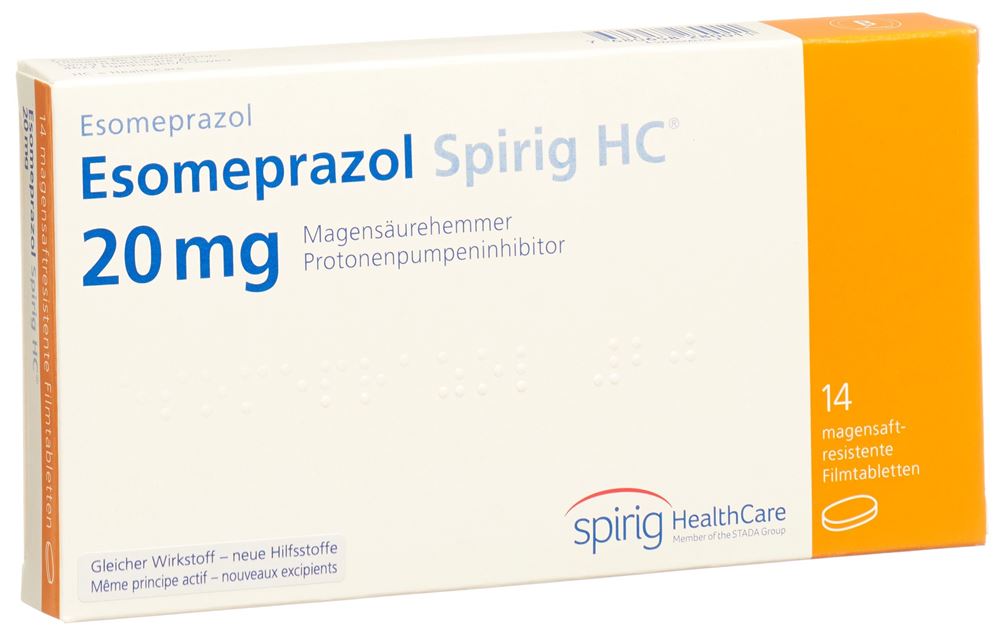 ESOMEPRAZOLE Spirig HC cpr pellic 20 mg 14 pce