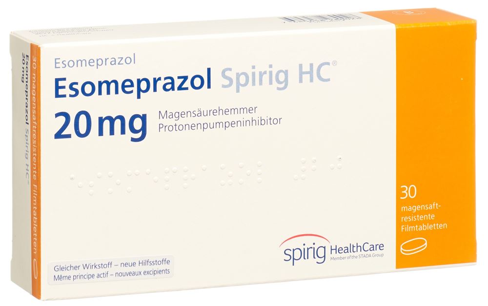 ESOMEPRAZOLE Spirig HC cpr pellic 20 mg 30 pce