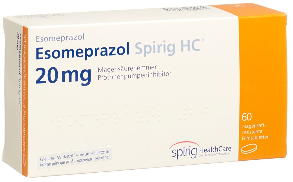 Esomeprazol Spirig HC 20 mg, magensaftresistente Tabletten