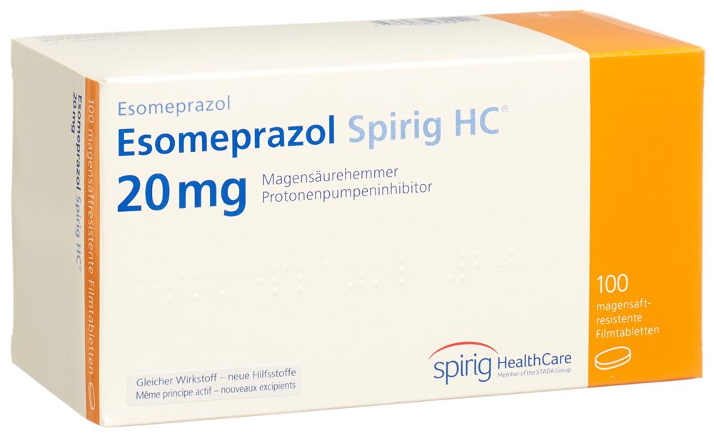 ESOMEPRAZOLE Spirig HC cpr pellic 20 mg 100 pce
