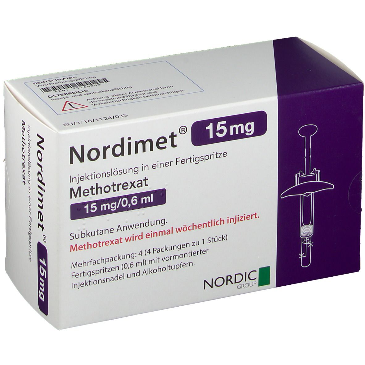 Nordimet 15.0 mg/0.6 ml, Injektionslösung in einer Fertigspritze