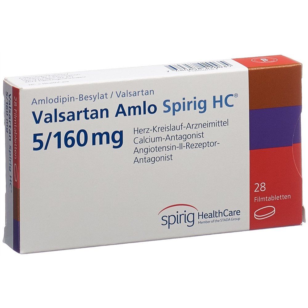 Valsartan Amlo Spirig HC 5/160mg, Filmtabletten