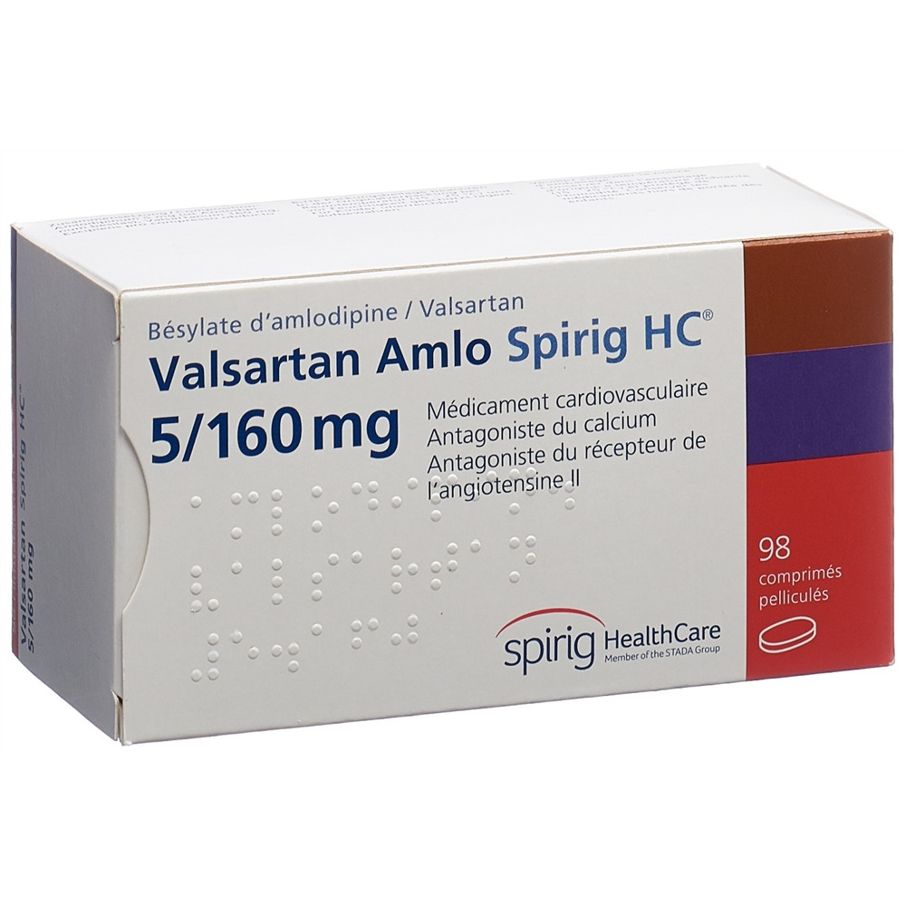 VALSARTAN AMLO Spirig HC cpr pell 5/160mg 98 pce