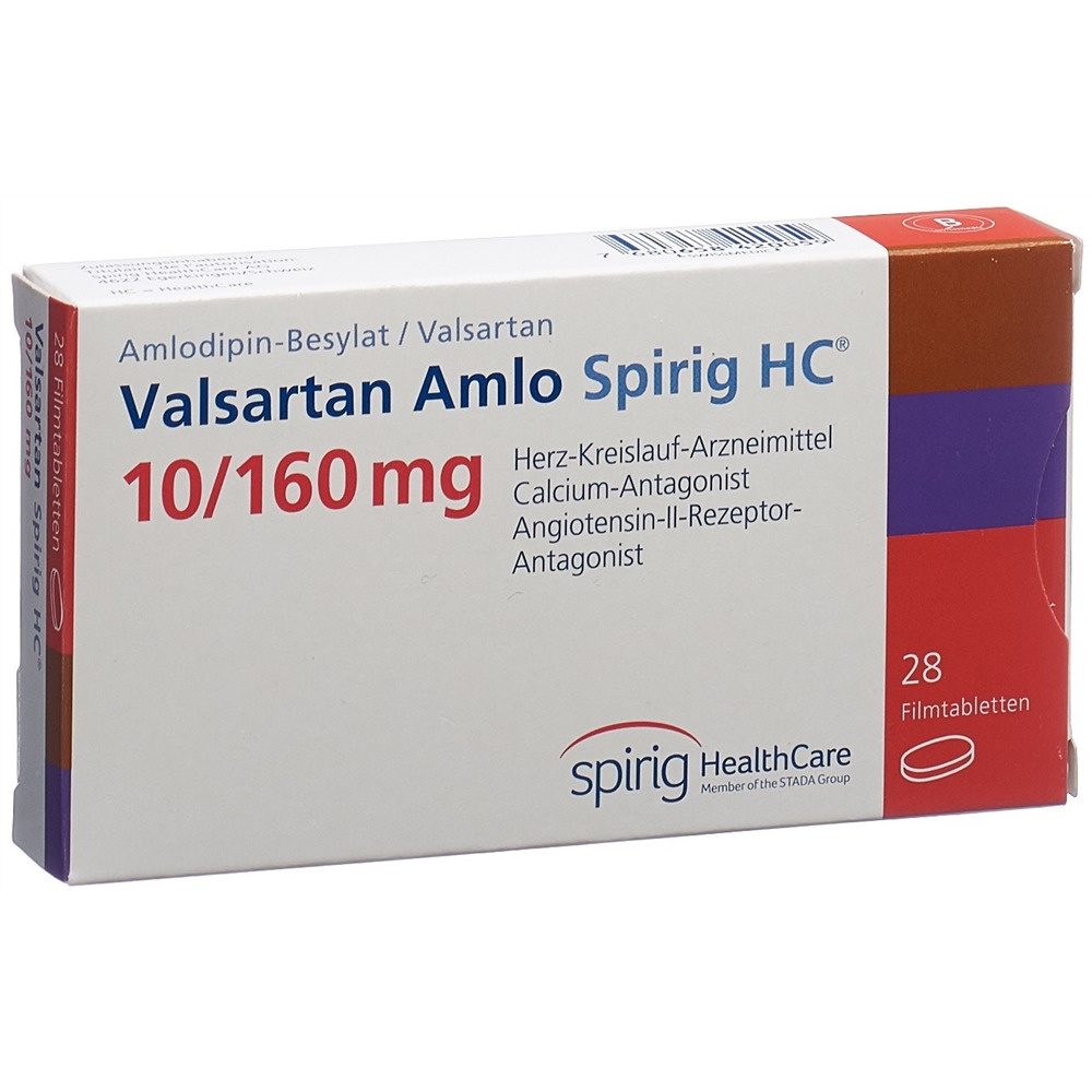 VALSARTAN AMLO Spirig HC cpr pell 10/160mg 28 pce