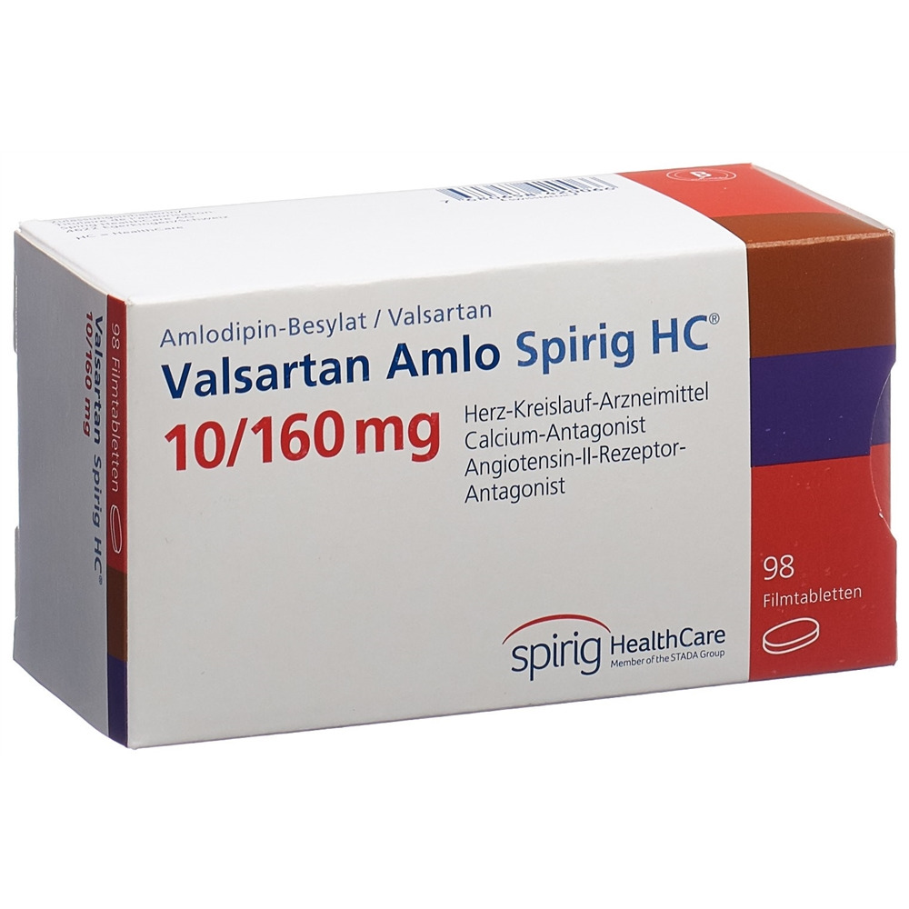 VALSARTAN AMLO Spirig HC cpr pell 10/160mg 98 pce