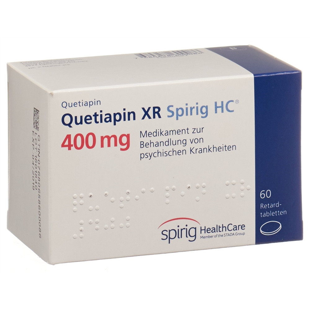 QUETIAPINE XR Spirig HC cpr ret 400 mg 60 pce