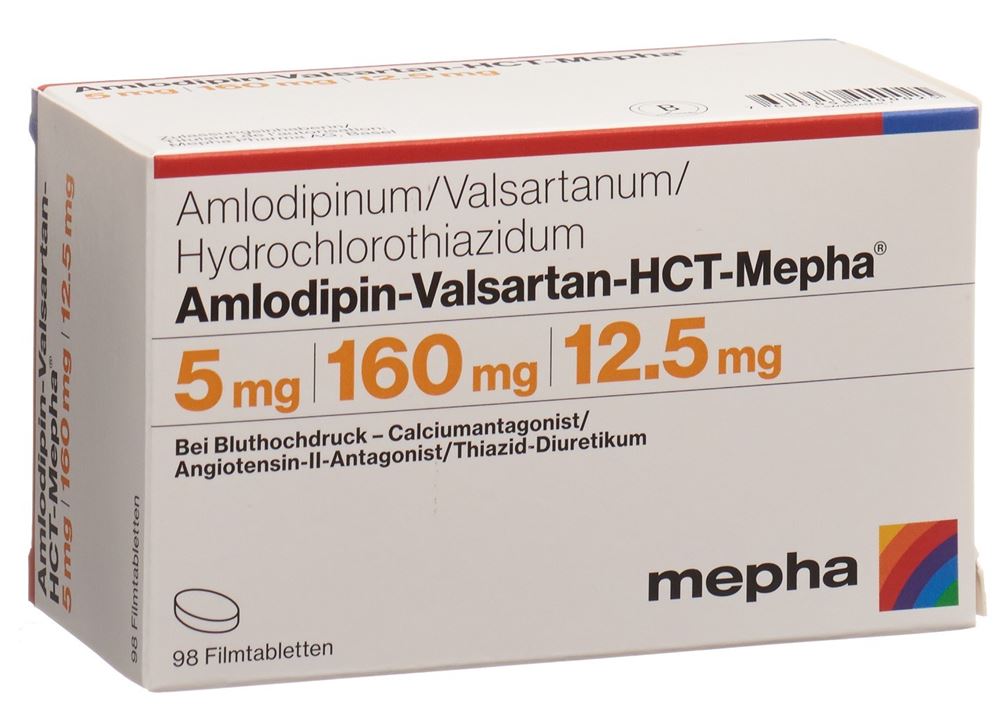 Amlodipin-Valsartan-HCT-Mepha 5mg/160mg/12.5mg, Filmtabletten