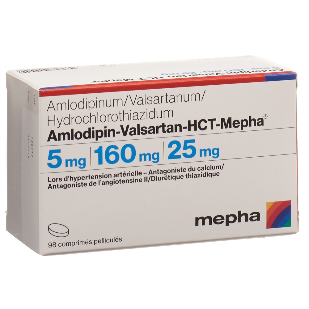 Amlodipin-Valsartan-HCT-Mepha 5mg/160mg/25mg, Filmtabletten