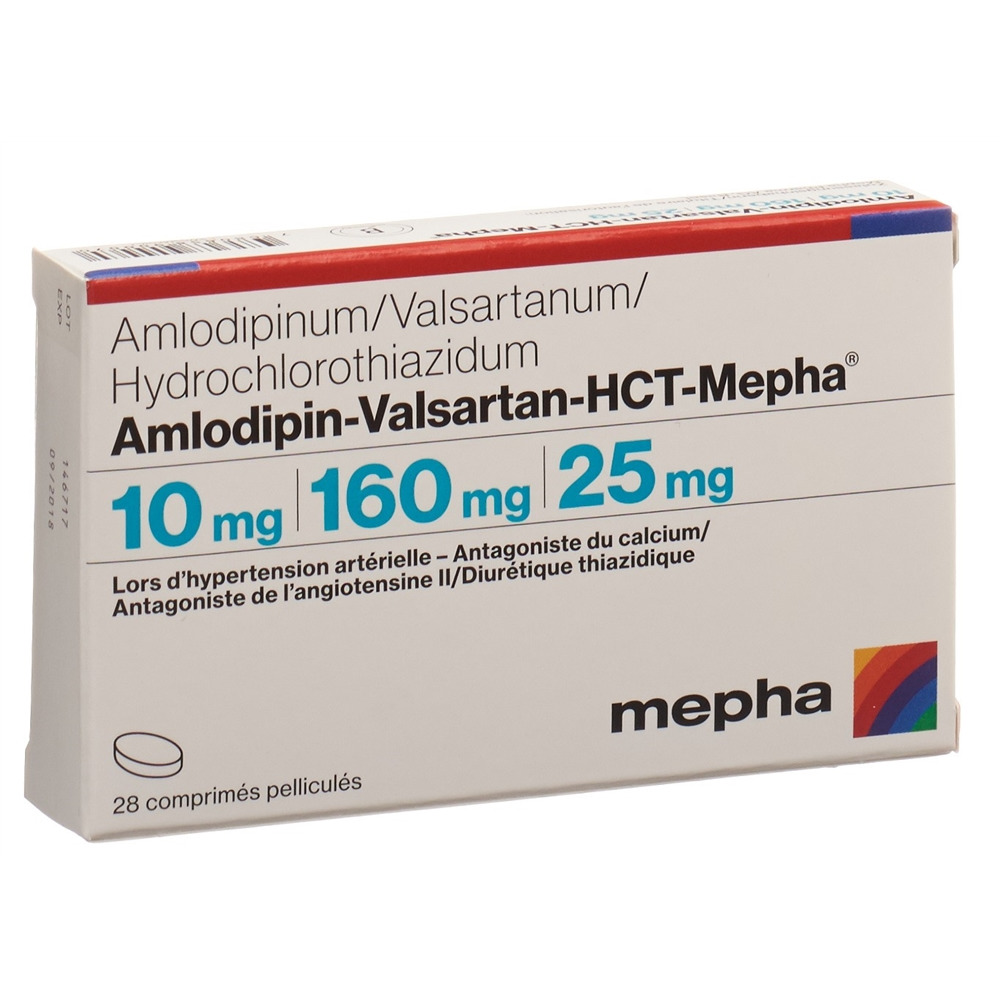 Amlodipin-Valsartan-HCT-Mepha 10mg/160mg/25mg, Filmtabletten