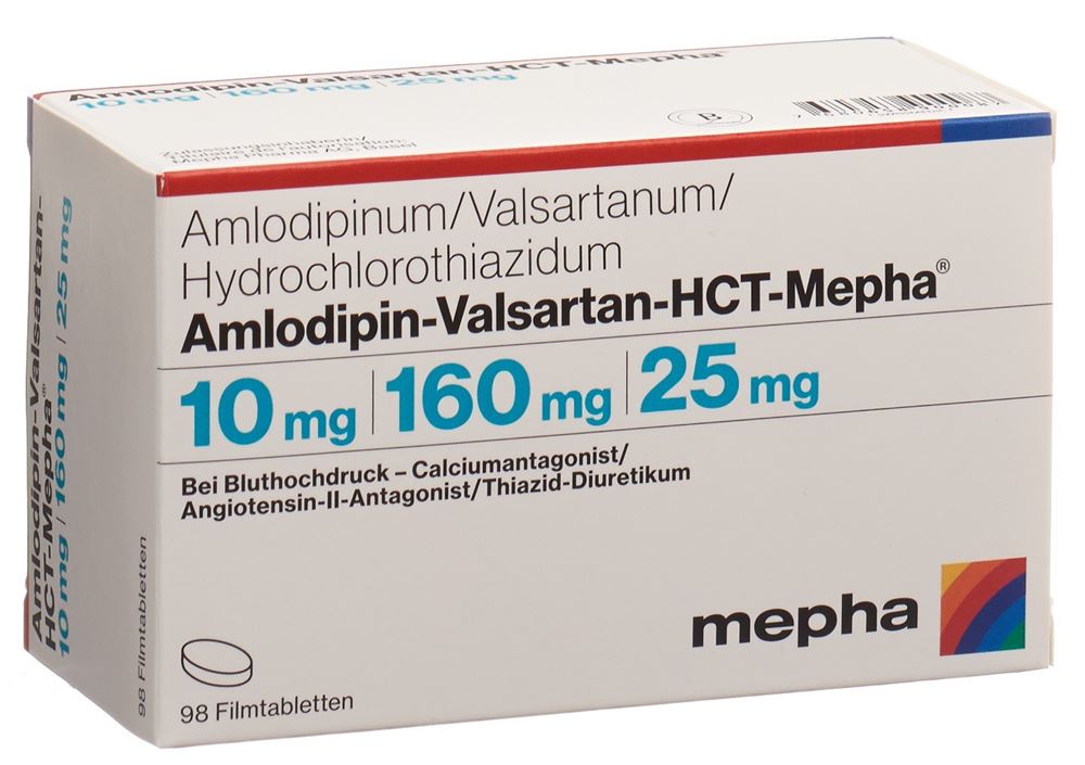 AMLODIPIN VALSARTAN HCT Mepha 10/160/25 98 pce