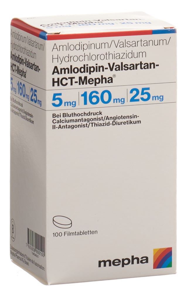 Amlodipin-Valsartan-HCT-Mepha 5mg/160mg/25mg, Filmtabletten