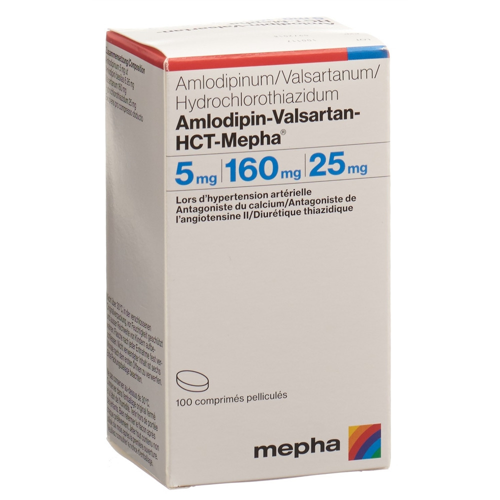 Amlodipin-Valsartan-HCT-Mepha 5mg/160mg/25mg, Filmtabletten