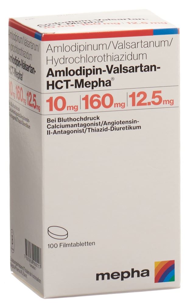 Amlodipin-Valsartan-HCT-Mepha 10mg/160mg/12.5mg, Filmtabletten