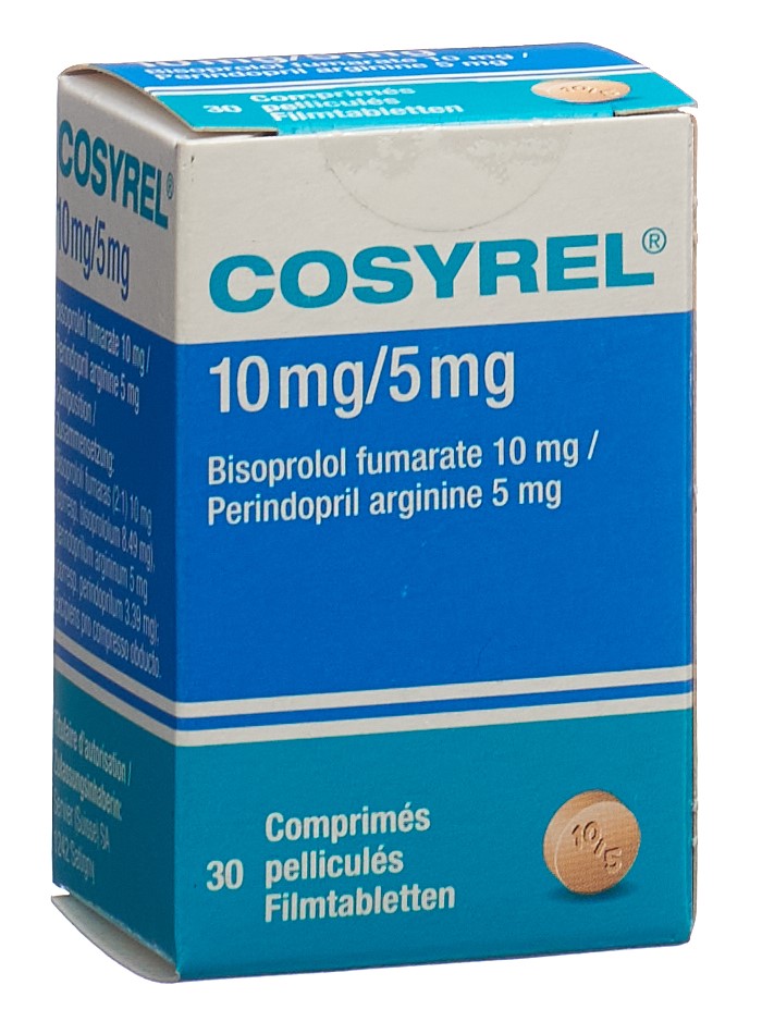COSYREL cpr pell Biso 10mg/Pérind 5mg bte 30 pce