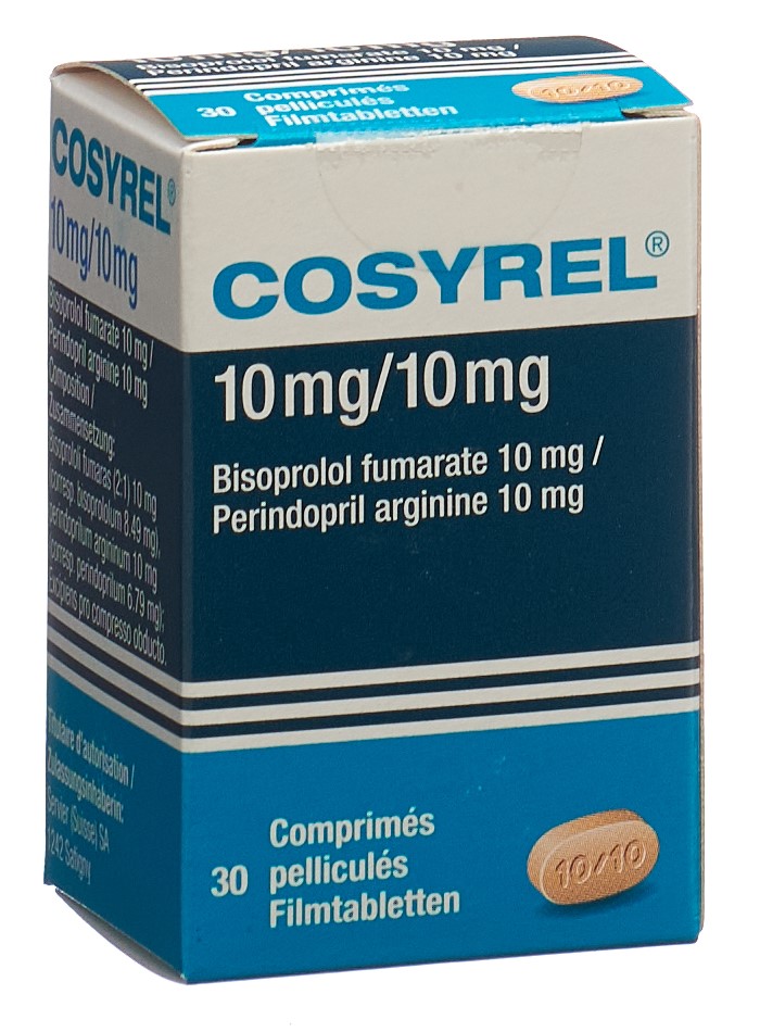 COSYREL cpr pell Biso 10mg/Pérind 10mg bte 30 pce