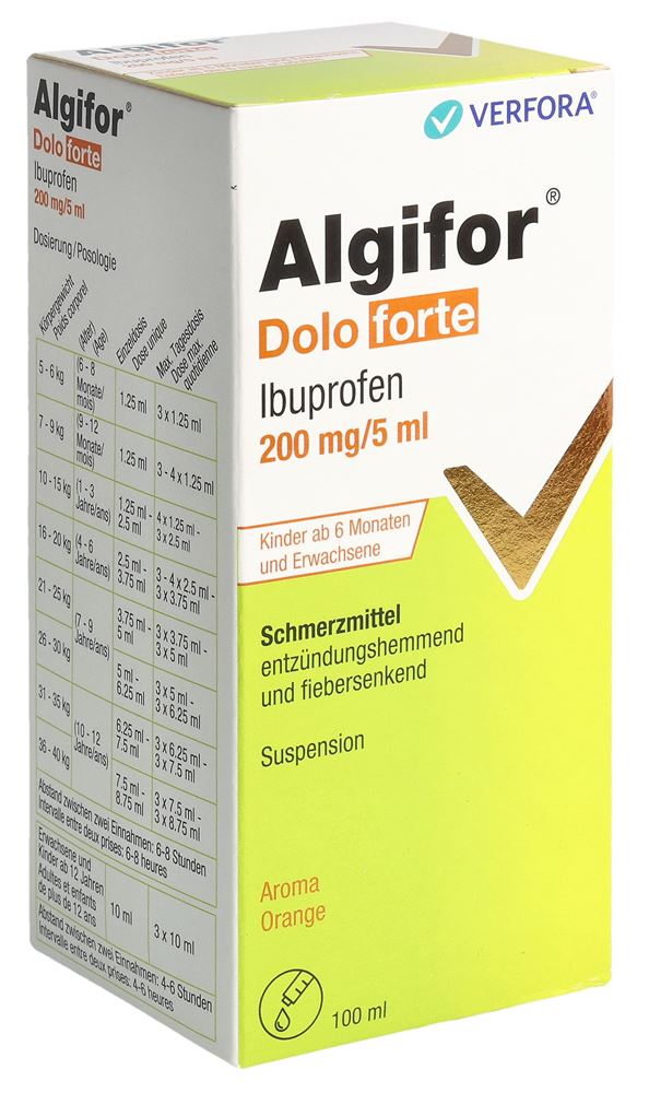 Algifor Dolo forte 200 mg / 5 ml, Suspension
