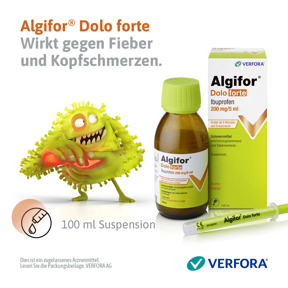 Algifor Dolo forte 200 mg / 5 ml, Suspension