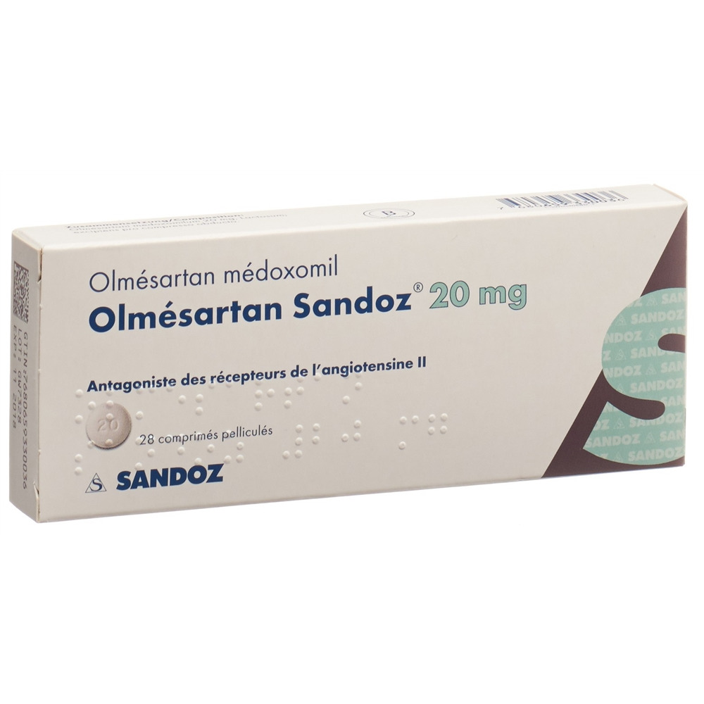 OLMESARTAN Sandoz cpr pell 20 mg 28 pce
