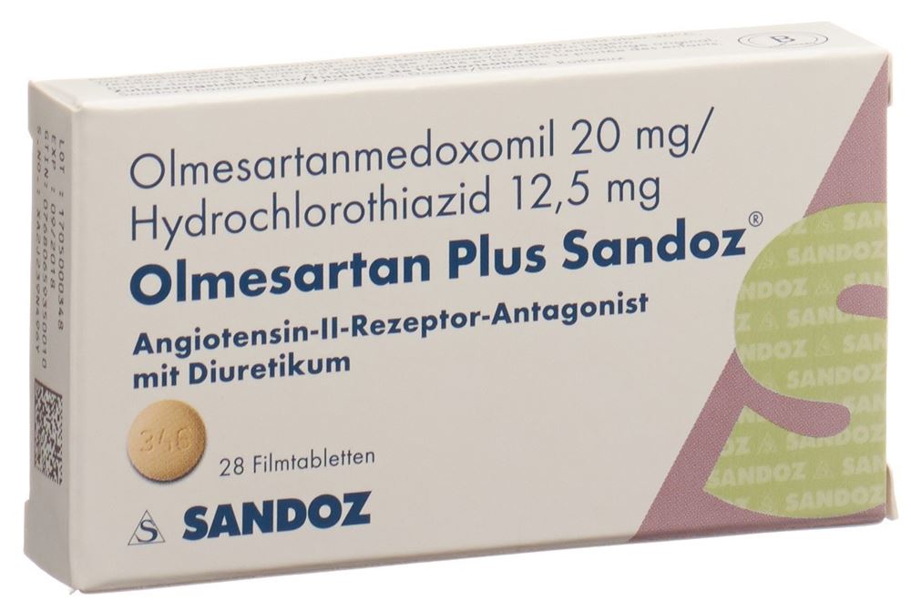 Olmesartan Plus Sandoz 20 mg/12,5 mg, Filmtabletten
