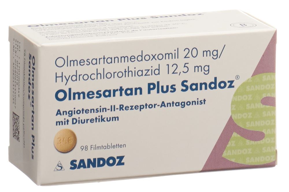 OLMESARTAN PLUS Sandoz cpr pell 20/12.5mg 98 pce
