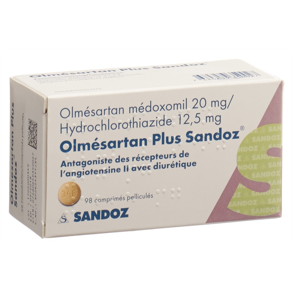 OLMESARTAN PLUS Sandoz cpr pell 20/12.5mg 98 pce