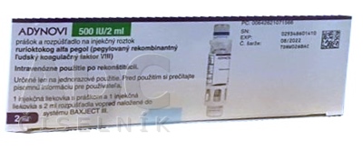 Adynovi 500 IE (5 ml), Pulver und Lösungsmittel zur Herstellung einer Injektionslösung