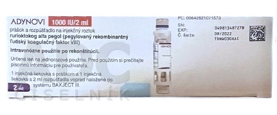 Adynovi 500 IE (5 ml), Pulver und Lösungsmittel zur Herstellung einer Injektionslösung