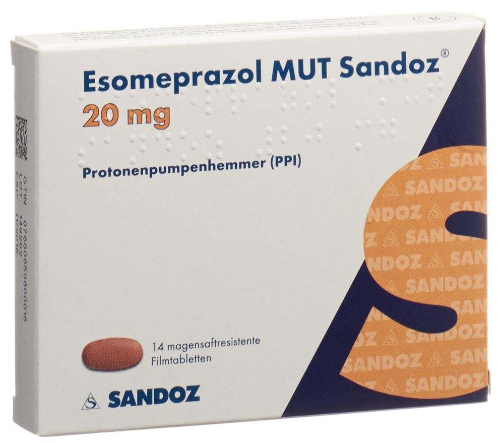ESOMEPRAZOLE MUT Sandoz cpr pell 20 mg 14 pce
