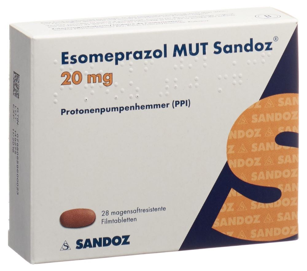 ESOMEPRAZOLE MUT Sandoz cpr pell 20 mg 28 pce