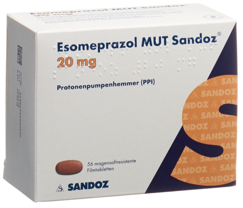 Esomeprazol MUT Sandoz 20 mg, magensaftresistente Tabletten