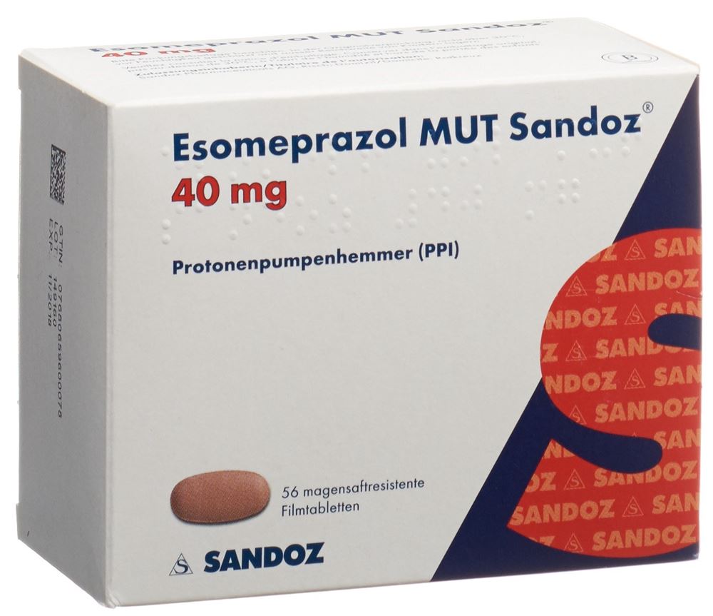 Esomeprazol MUT Sandoz 40 mg, magensaftresistente Tabletten
