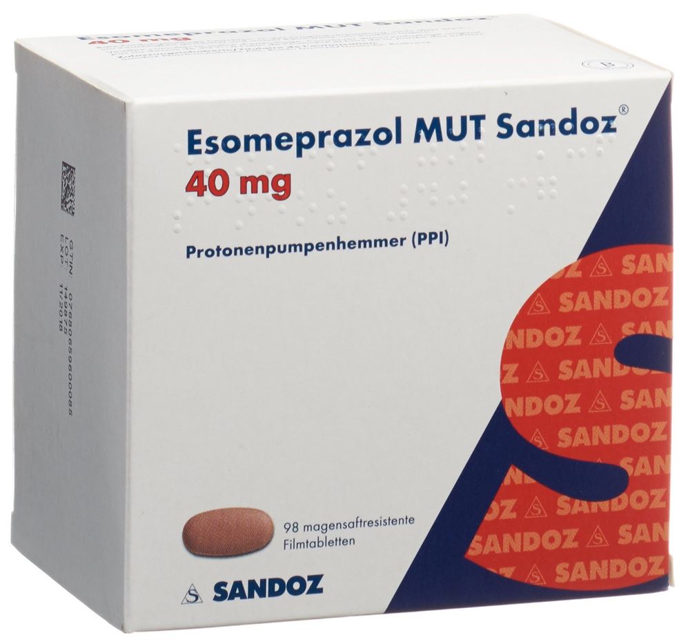 Esomeprazol MUT Sandoz 40 mg, magensaftresistente Tabletten