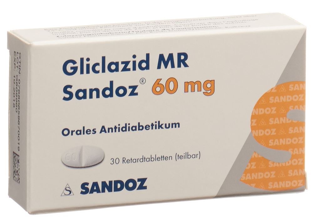 GLICLAZID MR Sandoz cpr ret 60 mg 30 pce