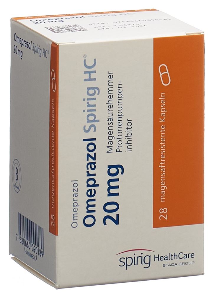 OMEPRAZOLE Spirig HC caps 20 mg bte 28 pce