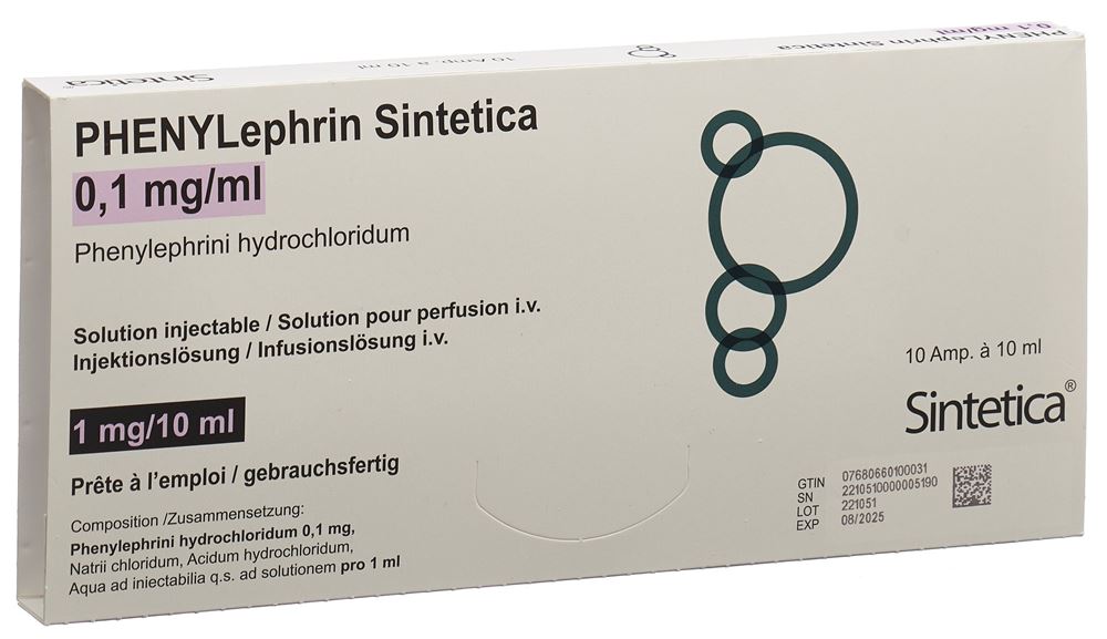 PHENYLEPHRIN Sintetica 1 mg/10ml 10 amp 10 ml
